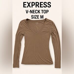 Express Tan/Taupe Fitted Tee‎ size Medium